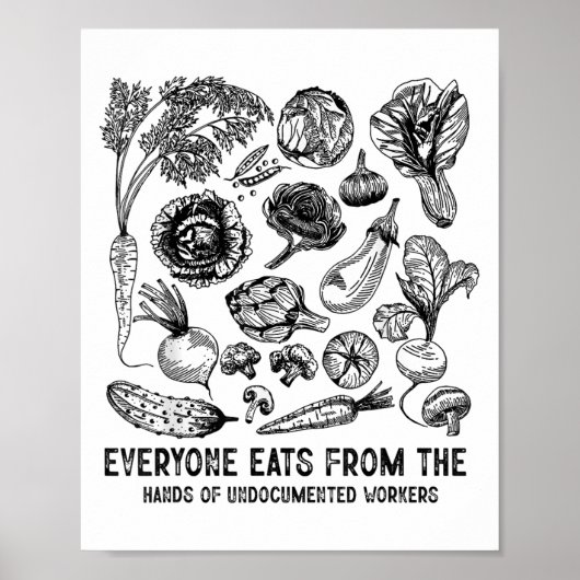 Iedereen eet uit de handen van ongedocumenteerde w poster (Voorkant)
