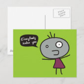 Iedereen haat je briefkaart (Voorkant / Achterkant)
