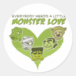 Iedereen heeft een beetje monsterliefde nodig ronde sticker