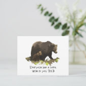 Iedereen heeft een Hero, mijn heet papa, Beren Briefkaart (Staand voorkant)