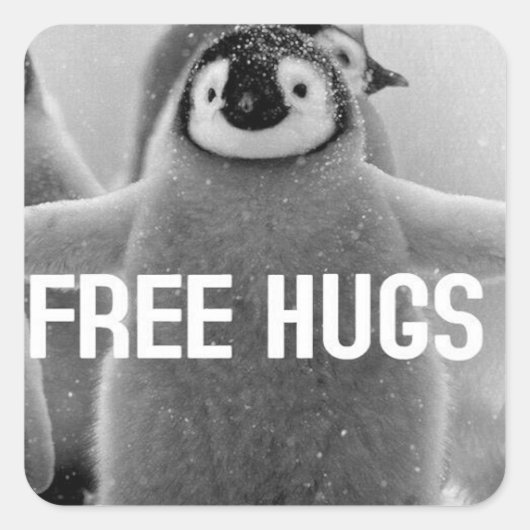 Iedereen heeft een knuffel nodig vierkante sticker (Voorkant)