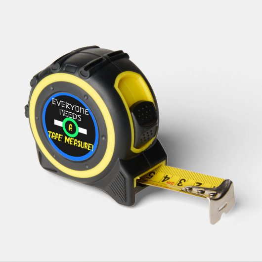 Iedereen heeft een Tape Measure Black Yellow Humor Rolmaat (Hoek)