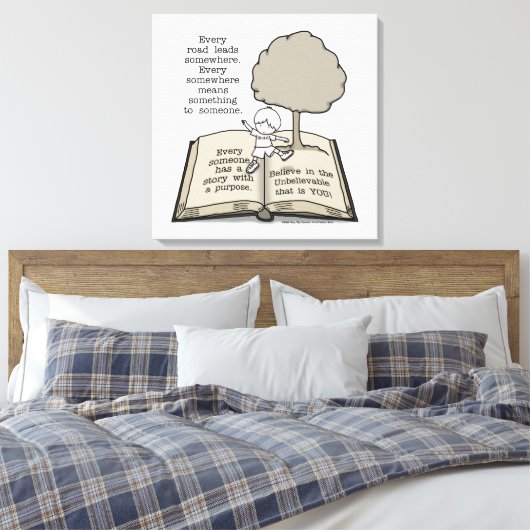 Iedereen heeft een verhaal canvas afdruk (Insitu (Slaapkamer))