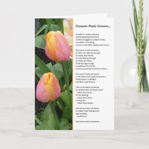 Iedereen heeft iemand nodig...Religie Bedankkaart