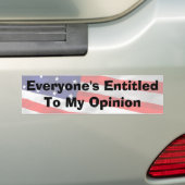 Iedereen heeft recht op mijn mening bumpersticker (Op auto)