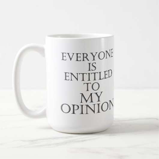 Iedereen heeft recht op mijn mening mok (Links)