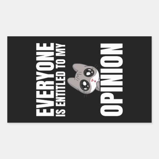 Iedereen heeft recht op mijn mening, rechthoekige sticker (Voorkant)