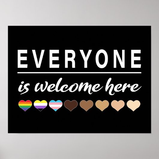Iedereen hier welkom. poster (Voorkant)