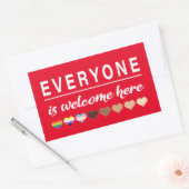 Iedereen hier welkom. rechthoekige sticker (Envelop)