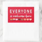 Iedereen hier welkom. rechthoekige sticker (Tas)
