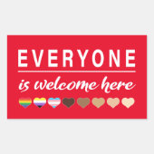 Iedereen hier welkom. rechthoekige sticker (Voorkant)