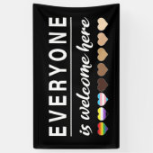 Iedereen hier welkom. spandoek (Verticaal)