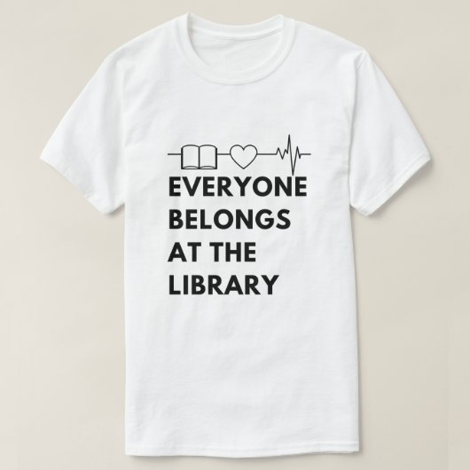 Iedereen hoort bij Library Gezegde Bookworm Readin T-shirt (Design voorkant)
