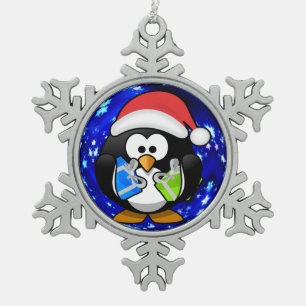 Iedereen houdt van cadeaus tin sneeuwvlok ornament