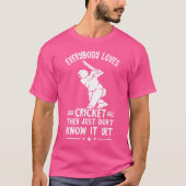 Iedereen houdt van Cricket Batsman Cricketi T-shirt (Voorkant)