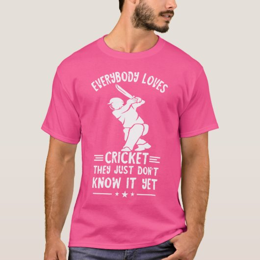Iedereen houdt van Cricket Batsman Cricketi T-shirt (Voorkant)
