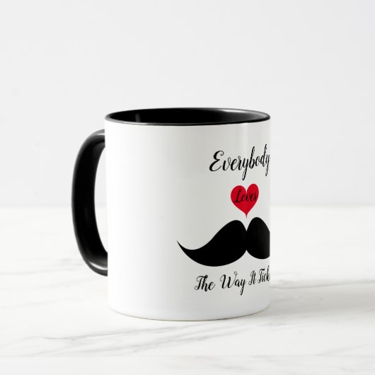 Iedereen houdt van de manier waarop hij tikt mok (Voorkant links)