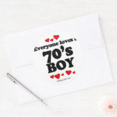 Iedereen houdt van een 70's jongen ronde sticker (Envelop)