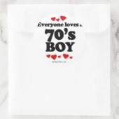 Iedereen houdt van een 70's jongen ronde sticker (Tas)