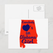 Iedereen houdt van een Alabama Girl Oranje en mari Briefkaart (Voorkant / Achterkant)
