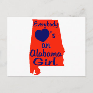 Iedereen houdt van een Alabama Girl Oranje en mari Briefkaart