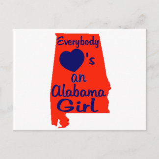 Iedereen houdt van een Alabama Girl Oranje en mari Briefkaart