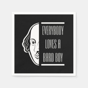 Iedereen houdt van een Bard Boy Shakespeare Thespi Servet