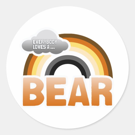 Iedereen houdt van een Beer Ronde Sticker (Voorkant)