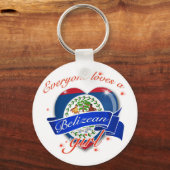 Iedereen houdt van een Belizeaans meisje Sleutelhanger (Voorkant)