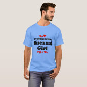 Iedereen houdt van een biseksueel meisje t-shirt (Voorkant volledig)