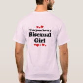 Iedereen houdt van een biseksueel meisje t-shirt (Achterkant)
