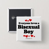 Iedereen houdt van een biseksueel vierkante button 5,1 cm (Voorkant /achterkant)