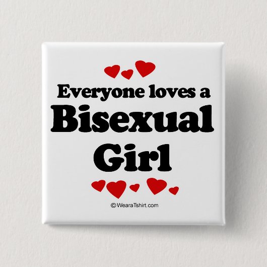 Iedereen houdt van een biseksuele jongen vierkante button 5,1 cm (Voorkant)