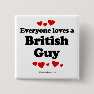 Iedereen houdt van een Britse vent Vierkante Button 5,1 Cm