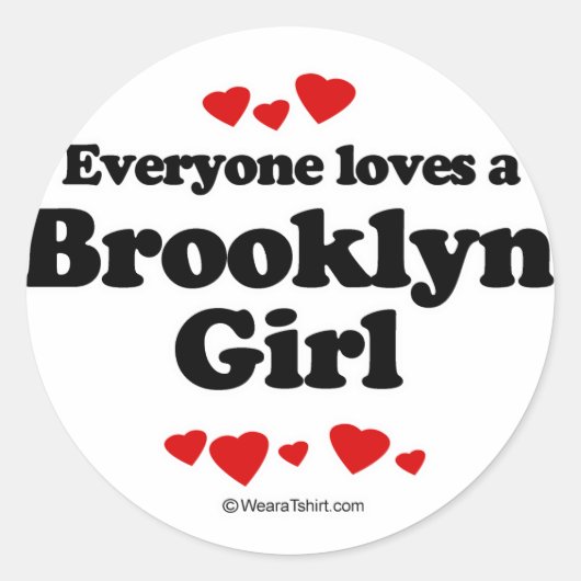Iedereen houdt van een Brooklyn meisje Ronde Sticker (Voorkant)