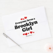 Iedereen houdt van een Brooklyn meisje Ronde Sticker (Envelop)