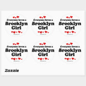 Iedereen houdt van een Brooklyn meisje Ronde Sticker (Vel)