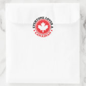 Iedereen houdt van een Canadees! Ronde Sticker (Tas)