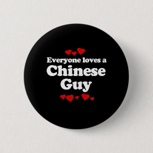 Iedereen houdt van een Chinees T-shirt Ronde Button 5,7 Cm