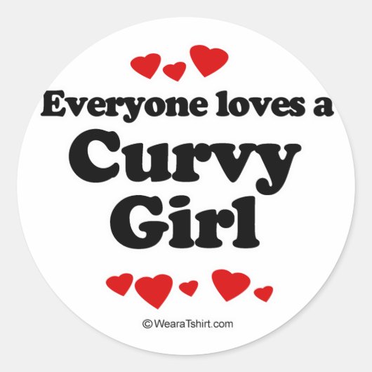 Iedereen houdt van een Curvy meisje Ronde Sticker (Voorkant)