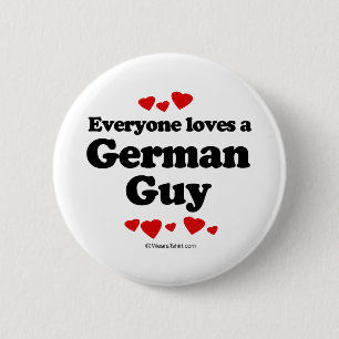 Iedereen houdt van een Duits Guy T-shirt Ronde Button 5,7 Cm