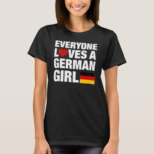 Iedereen houdt van een Duits meisje T-shirt (Voorkant)