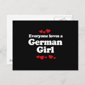 Iedereen houdt van een Duits meisje T-shirt Briefkaart (Voorkant / Achterkant)