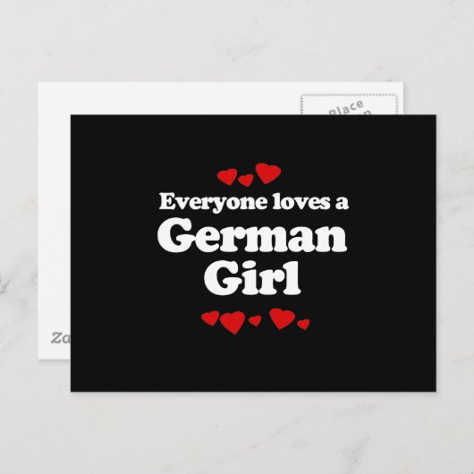 Iedereen houdt van een Duits meisje T-shirt Briefkaart (Voorkant / Achterkant)