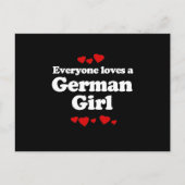 Iedereen houdt van een Duits meisje T-shirt Briefkaart (Voorkant)