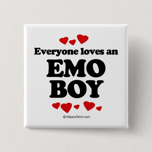 Iedereen houdt van een Emo jongen Vierkante Button 5,1 Cm (Voorkant)