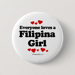Iedereen houdt van een Filipina Girl T-shirt Ronde Button 5,7 Cm