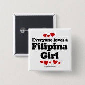 Iedereen houdt van een Filippina Vierkante Button 5,1 Cm (Voorkant /achterkant)