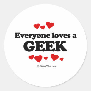 Iedereen Houdt van een Geek T-shirt Ronde Sticker