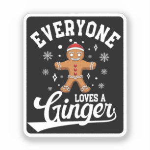 Iedereen houdt van een gember, peperkoek kerstman sticker